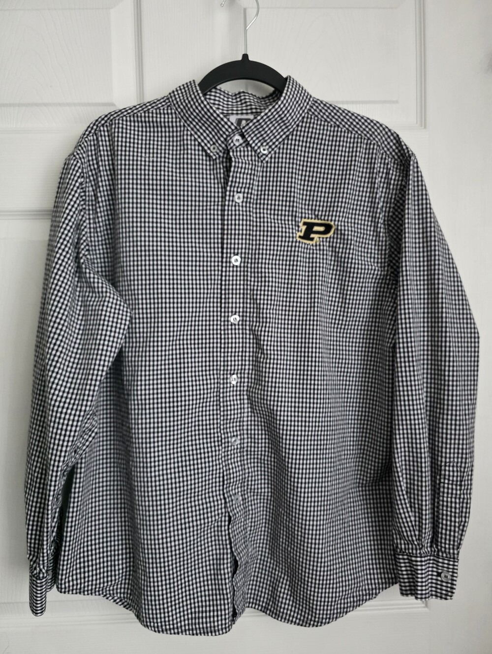 Russell Purdue Boilermakers Gingham Button Down Shirt Men's Large